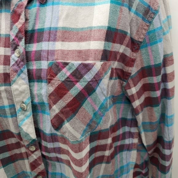 Eddie Bauer Boyfriend Fit Plaid Long Sleeve Button Down Shirt Women's Medium - Picture 6 of 10